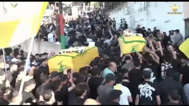 حزب الله شيع 3 شهداء على طريق القدس