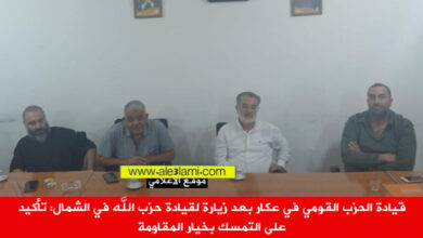 الشيخ احمد رضا، الشمال، جبل لبنان، الحزب القومي