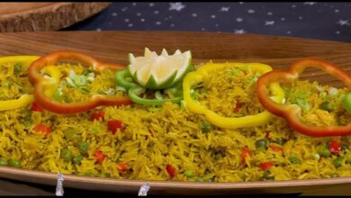 طريقة تحضير أرز الكينوا بالكركم والعدس الأصفر
