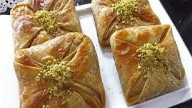 طريقة تحضير مطبق حلو بالفستق الحلبي