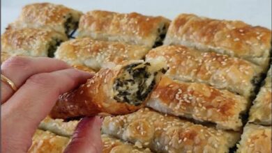 طريقة تحضير البرك التركية بحشوة السبانخ