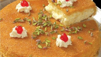 طريقة تحضير الكنافة بالمهلبية اللذيذة