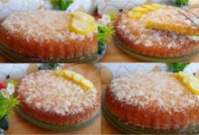 طريقة تحضير كيك بسبوسة بالليمون