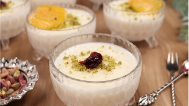 طريقة تحضير الأرز بالحليب والكريم شانتيه