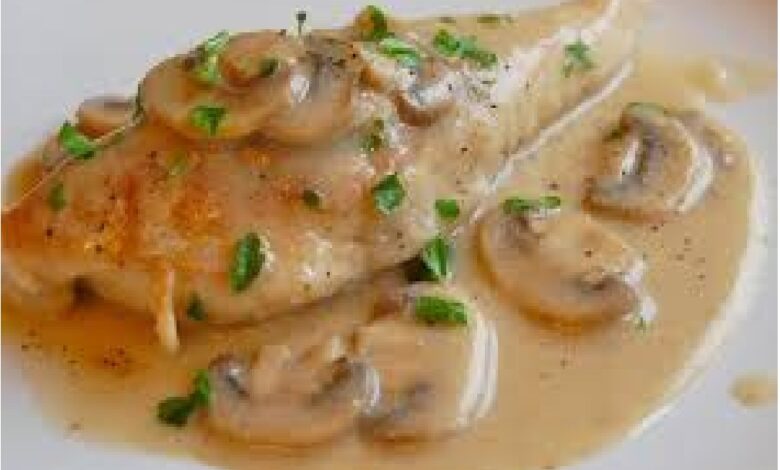 طريقة تحضير سمك بيكاتا بالمشروم