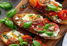 طريقة تحضير البروشيتا بالطماطم والريحان