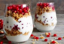 طريقة تحضير حلى الرمان بجرانولا الشوفان