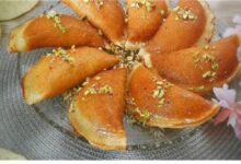 طريقة تحضير قطايف مشوية بالجبن والفستق الحلبي