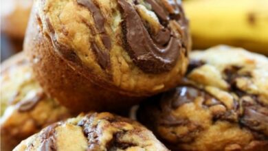 طريقة تحضير مافن الشوفان والموز بالنوتيلا