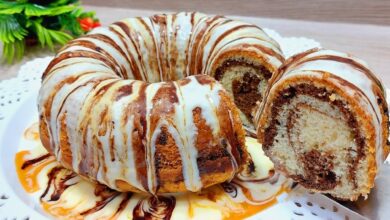 كيكة السينابون المحشية من أشهى الكيكات