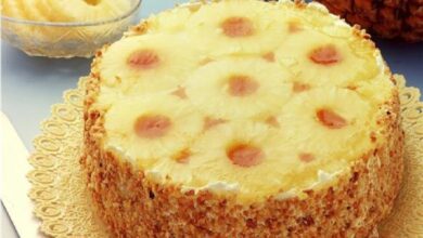 طريقة تحضير الكيكة الشهية كيكة الأناناس المقلوبة