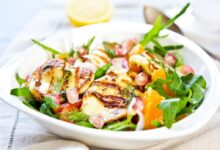 طريقة تحضير سلطة جبن الحلوم بصوص العسل للرجيم