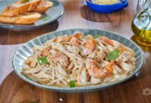 طريقة تحضير فيتوشيني الفريدو بالروبيان