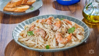 طريقة تحضير فيتوشيني الفريدو بالروبيان