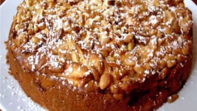 طريقة تحضير كيكة التفاح والجوز