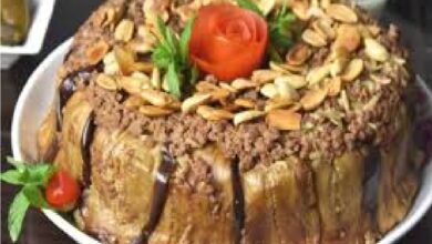 طريقة تحضير مقلوبة الباذنجان باللحم